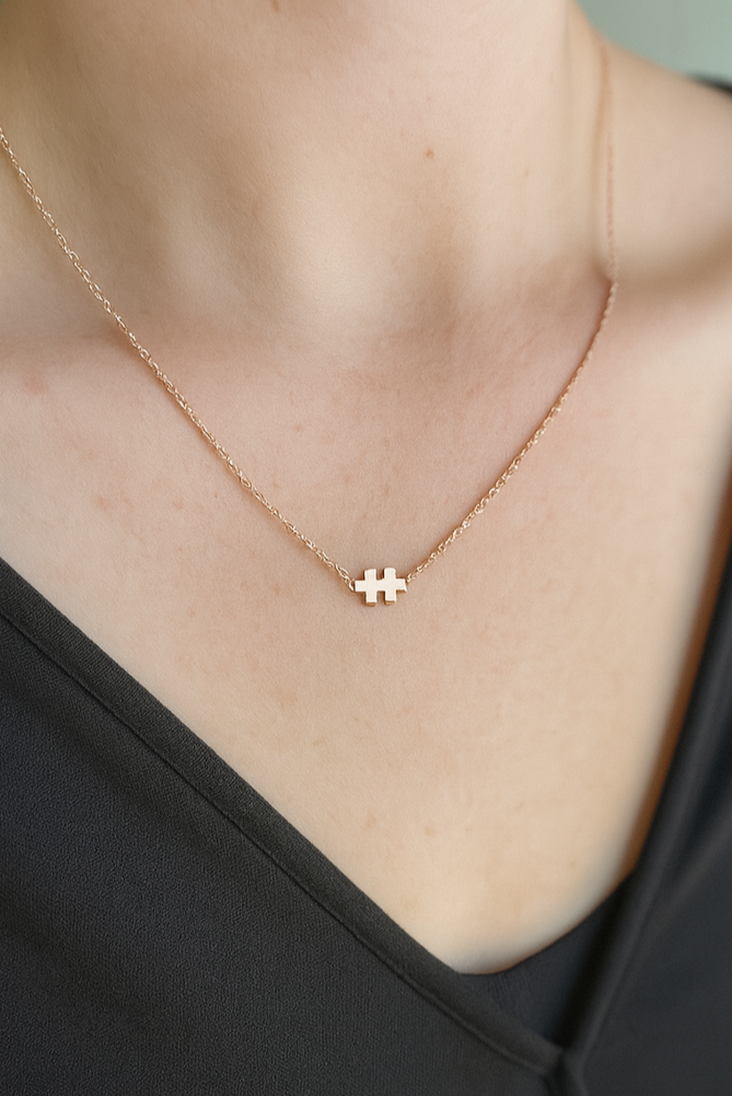 Dainty Puzzle Piece Necklace in Gold